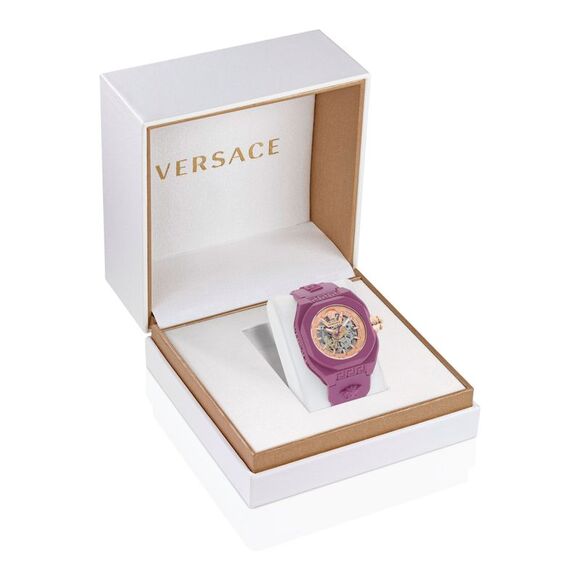 Versace V-Legend Skeleton Automatic Watch Red Mens